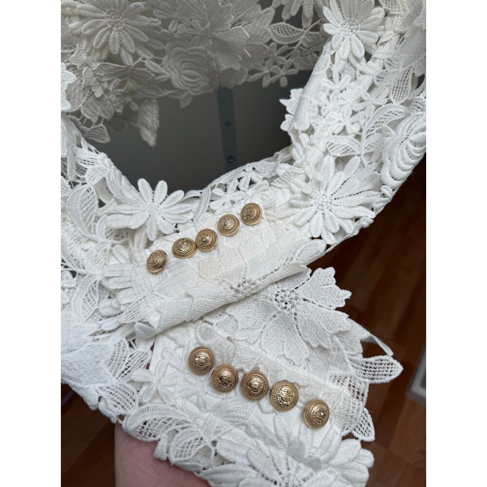 Generation Love Oliver 3D Lace Cropped Jacket White size XS - Picture 7 of 7